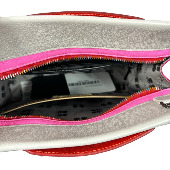 Min & Mon Leather Gold Metallic Colorblock Studded Handle Vali Small Purse - Picture 5 of 9